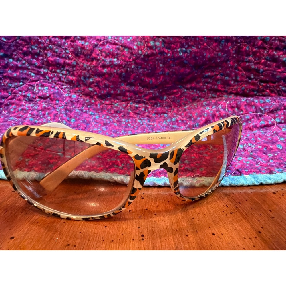 Leopard Print Sunglasses Y2K Indie Sleaze UV400 Animal Print Brown Tint 5204